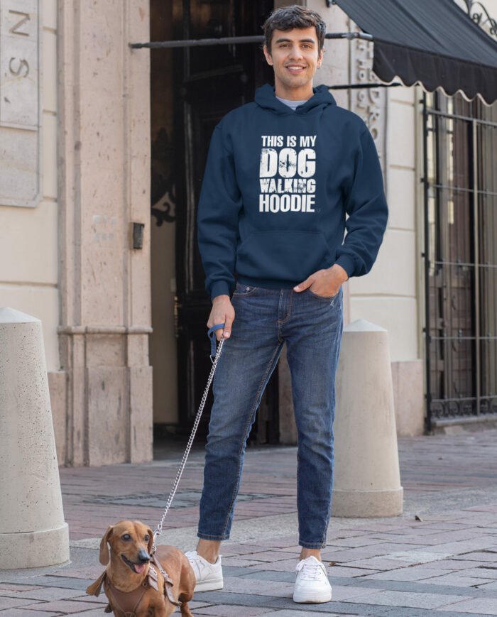 Dog Walking Hoodie - navy