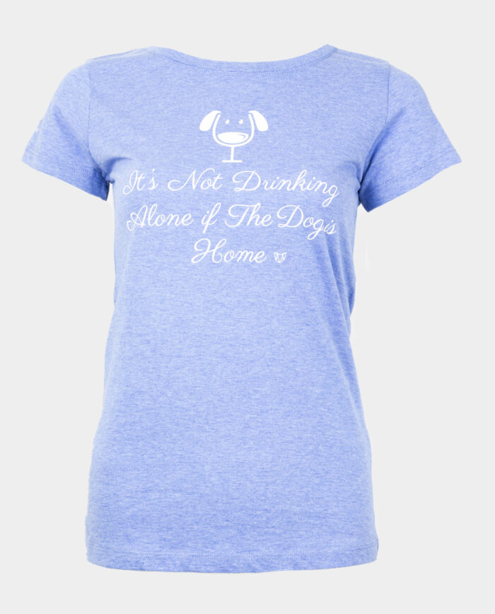 It's not drinking alone..dog t-shirt heathered blue