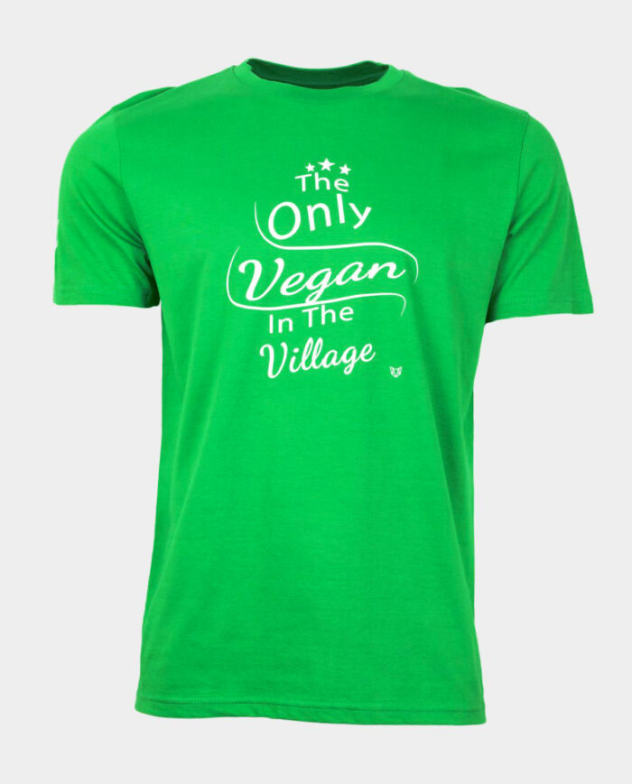 The only vegan in the village green t-shirt