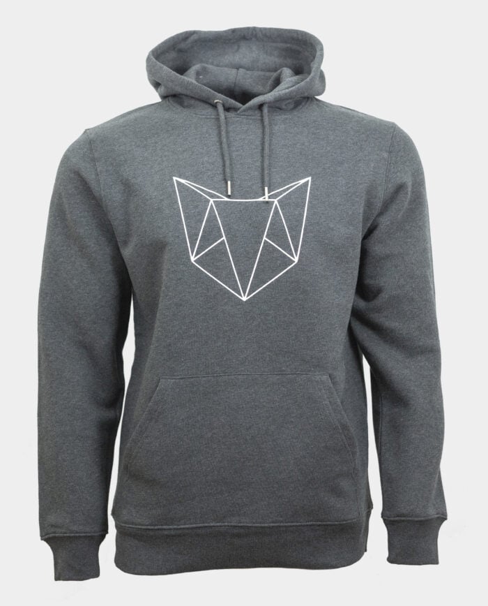 Fur Fox Sake Hoodie Front Logo Dark Heather Grey