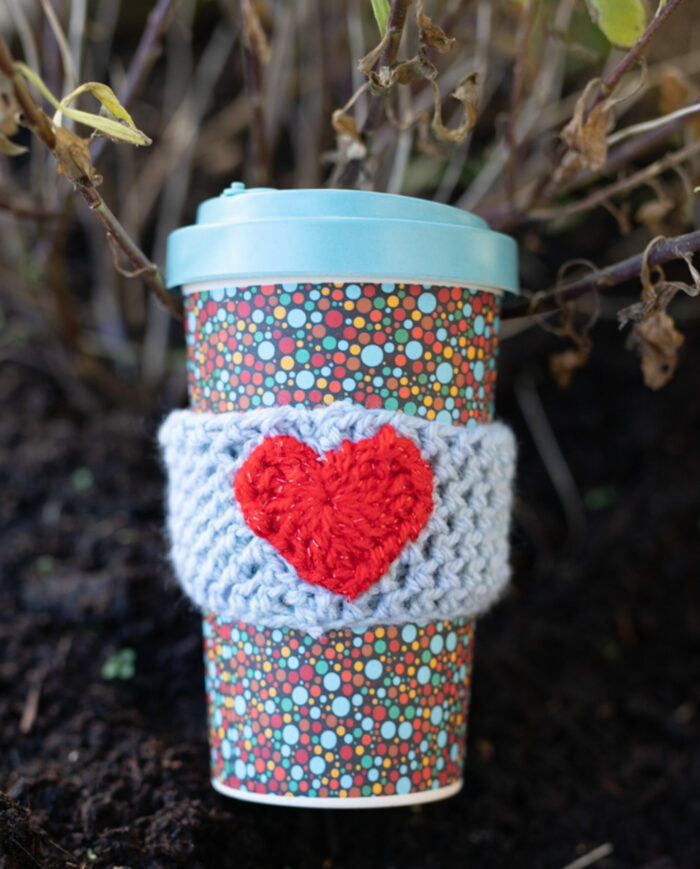 Coffee Cup Sleeve - Heart Grey