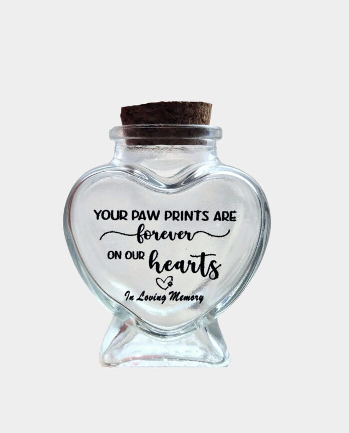 Pet Hair Keepsake Jar - Paw Prints are Forever