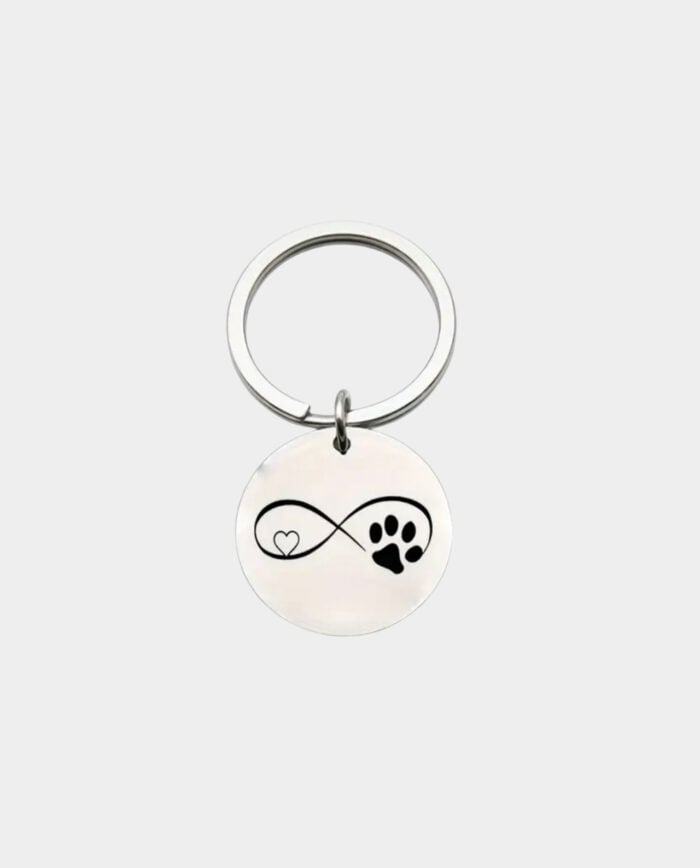 Infinity Heart and Paw Keyring