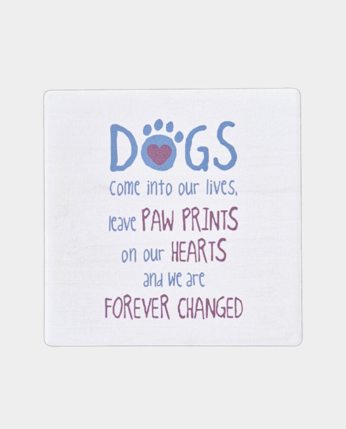 Paw Prints on our Hearts - Stone Coaster