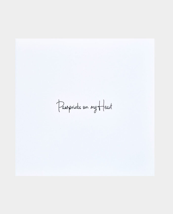 Pet Sympathy Card - Pawprints in Heaven Pawprints on my Heart - inside