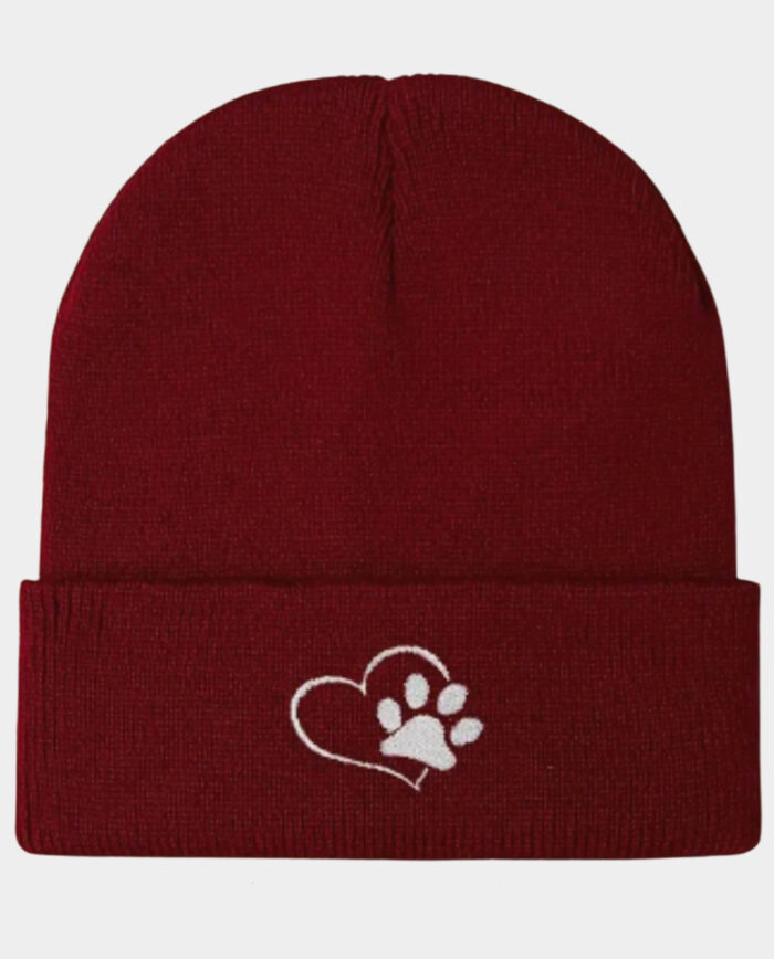 Pet Love Beanie - Burgundy